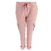 J By J 95870 Stretch Cargo Pants Rosa - J BY J Fashion