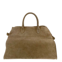 J By J Large Suede Bag Dark Beige