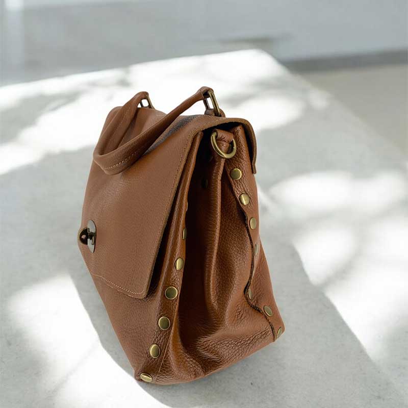 J By J Medium Leather Bag Camel