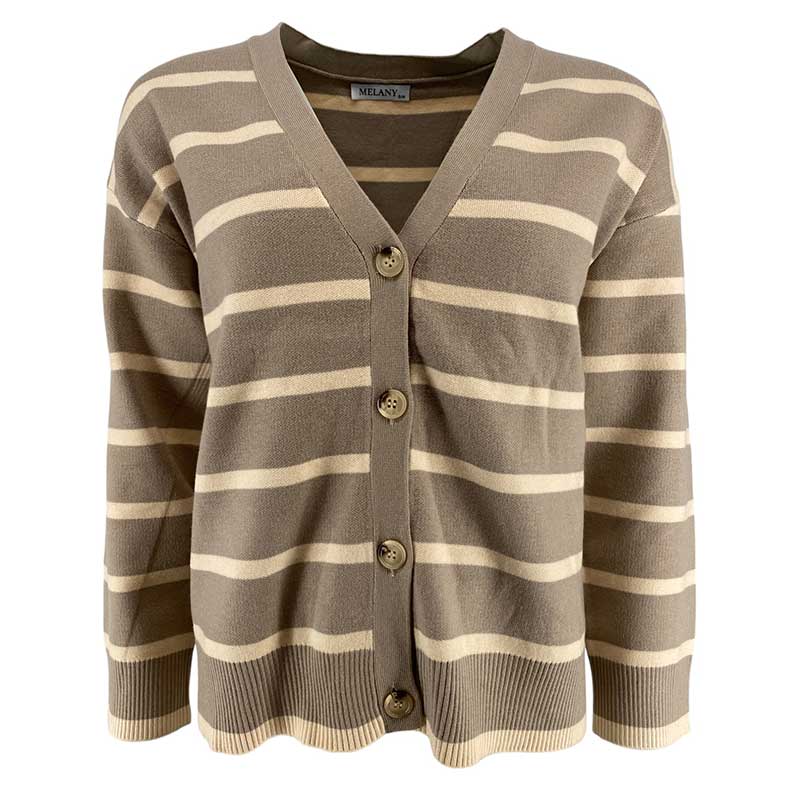 J by J Me7040 Knit Cardigan Taupe - J BY J Fashion