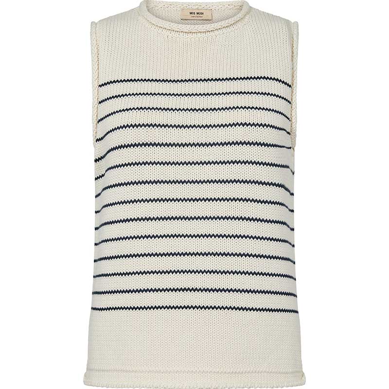 Mos Mosh MMAubin SL Stripe Knit Top Ecru - J BY J Fashion