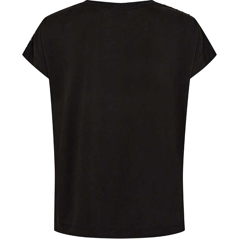 Mos Mosh MMNarelle V-Neck Stud Tee Black - J BY J Fashion