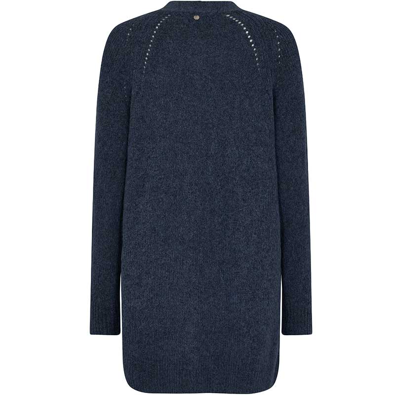 Mos Mosh MMThora Long Cardigan Navy - J BY J Fashion