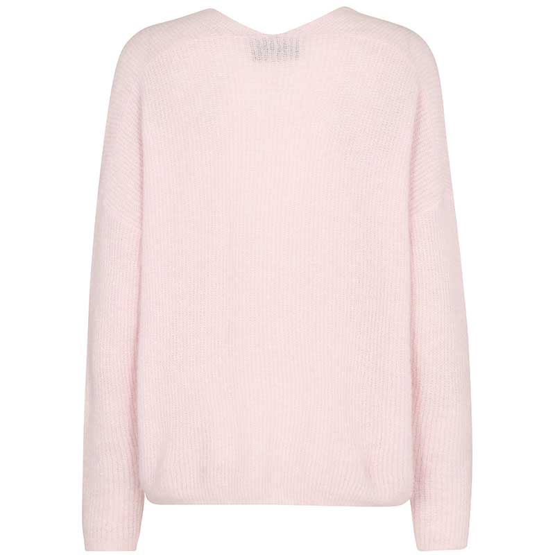 Mos Mosh MMThora V-Neck Knit Lyserød - J BY J Fashion