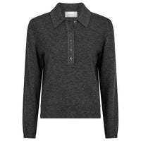 Neo Noir Genea Knit Polo Blouse Antracit - J BY J Fashion