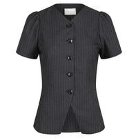 Neo Noir Jules Pinstripe Blouse Antracit