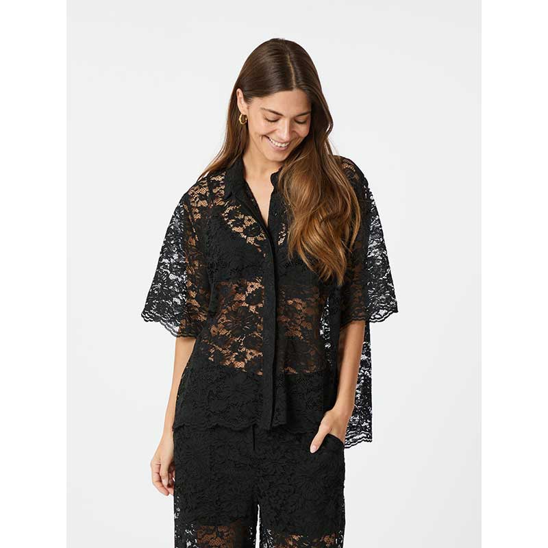 Neo Noir Lamari Lace Shirt Black - J BY J Fashion