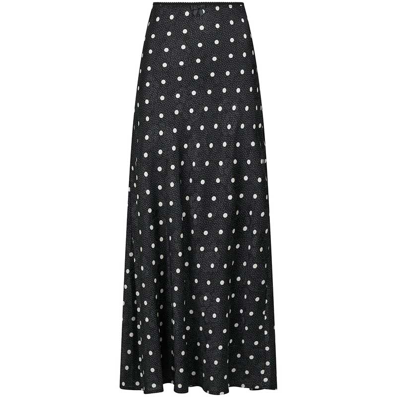 Neo Noir Lola Retro Dot Long Skirt Black - J BY J Fashion