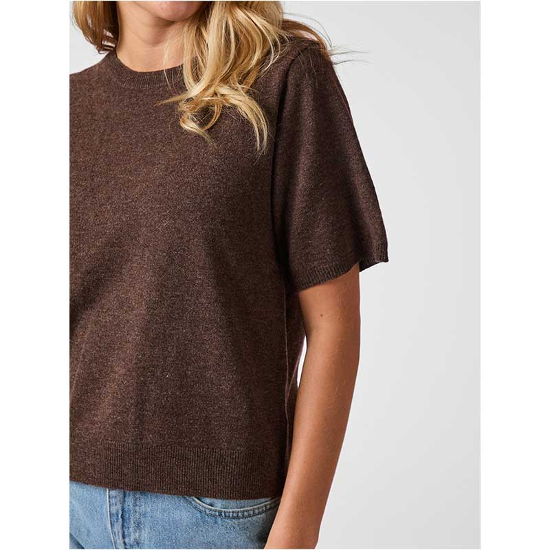 Neo Noir Missy Knit Tee Brown Melange