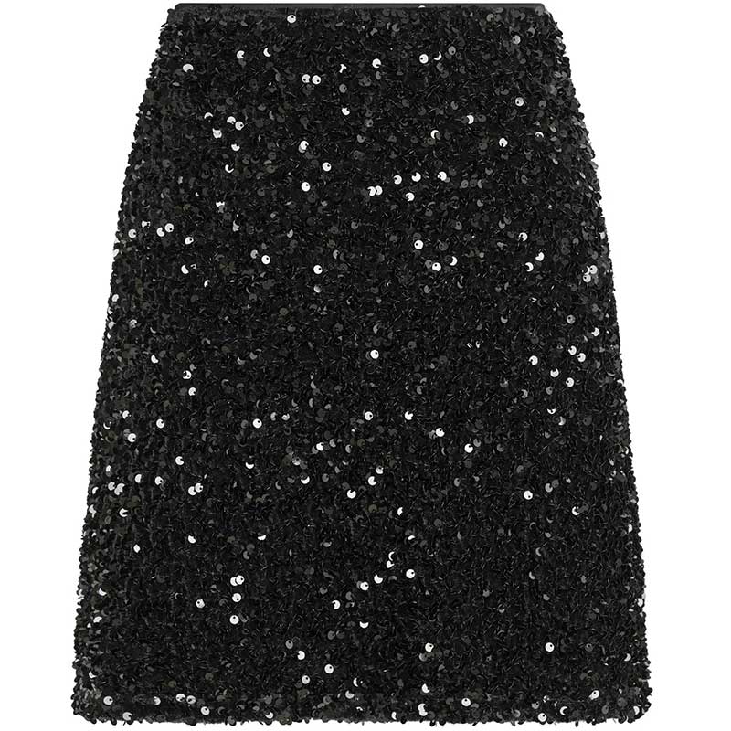 Neo Noir Miva Velvet Sequins Skirt Black - J BY J Fashion