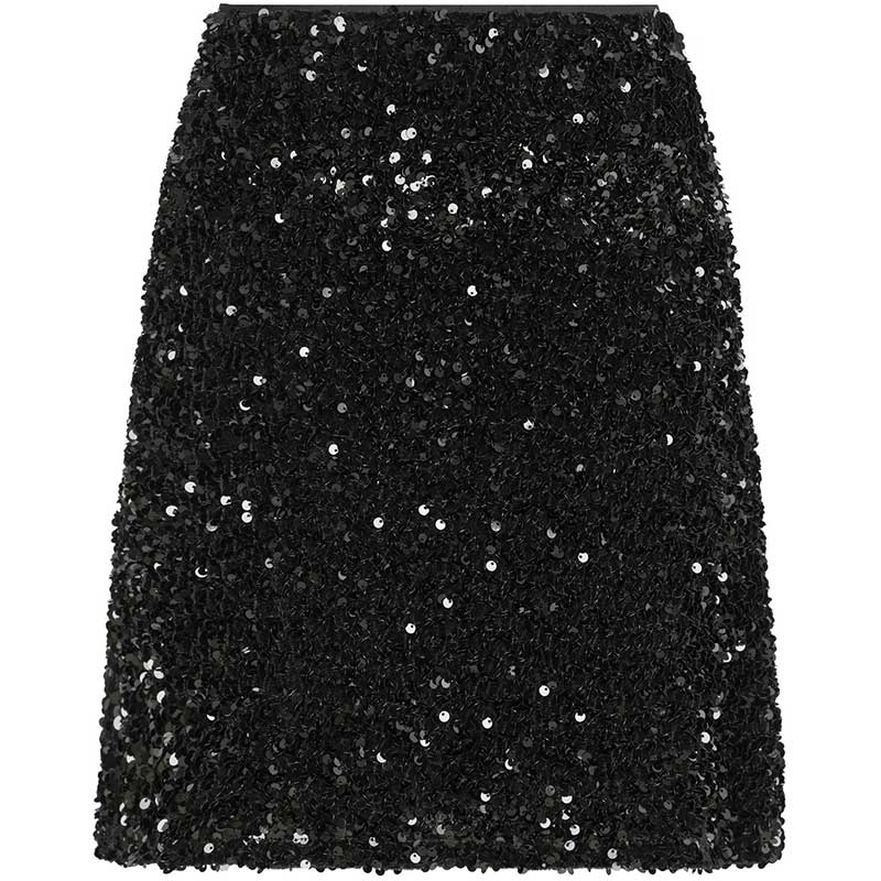 Neo Noir Miva Velvet Sequins Skirt Black - J BY J Fashion