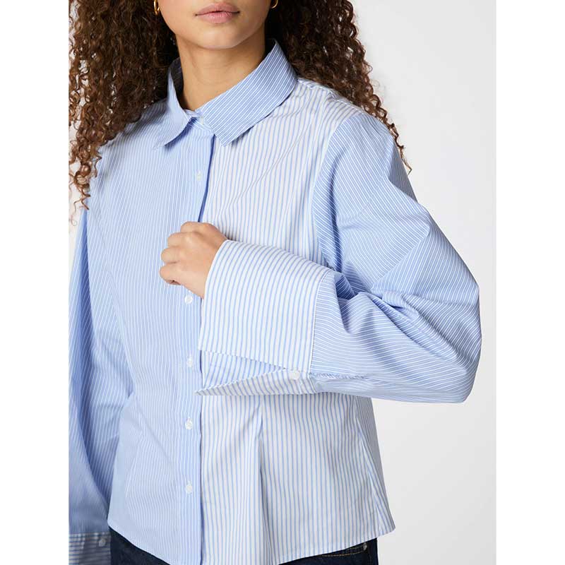 Neo Noir Rosa Mix Stripe Shirt Light Blue - J BY J Fashion