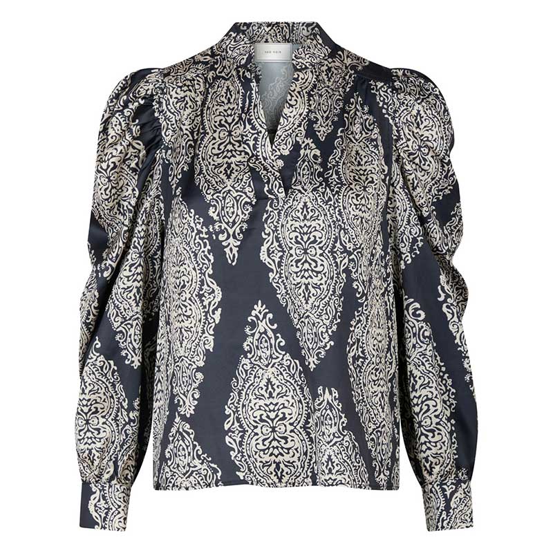 Neo Noir Rosslyn Paisley Drop Blouse Navy