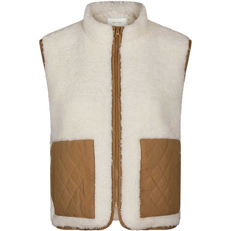 Neo Noir Scout Teddy Waistcoat Off White