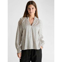 Neo Noir Stone Moroccan Tile Blouse Ivory - J BY J Fashion