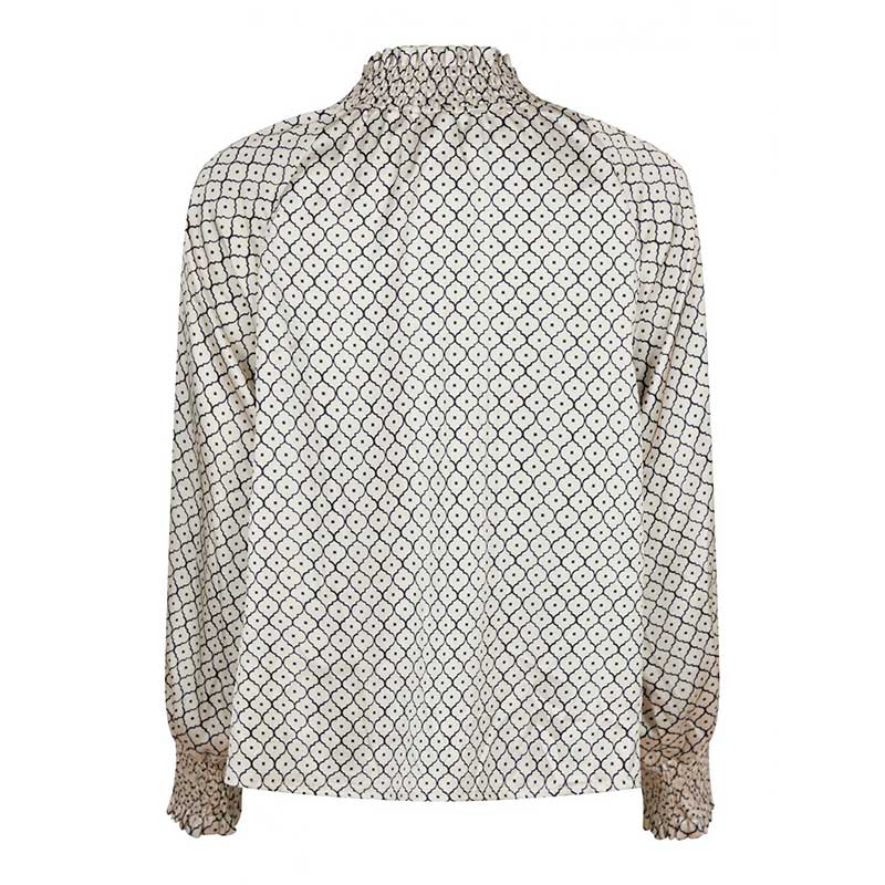 Neo Noir Stone Moroccan Tile Blouse Ivory - J BY J Fashion