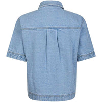 Neo Noir Tiki Denim Shirt Smoke Blue