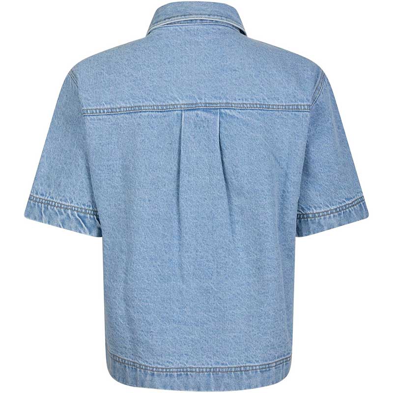 Neo Noir Tiki Denim Shirt Smoke Blue