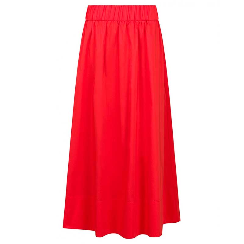 Neo Noir Yara Long Poplin Skirt Rød - J BY J Fashion