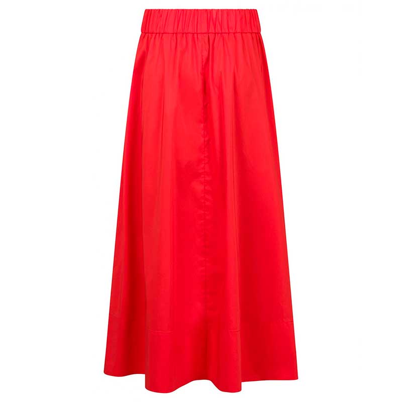 Neo Noir Yara Long Poplin Skirt Rød - J BY J Fashion