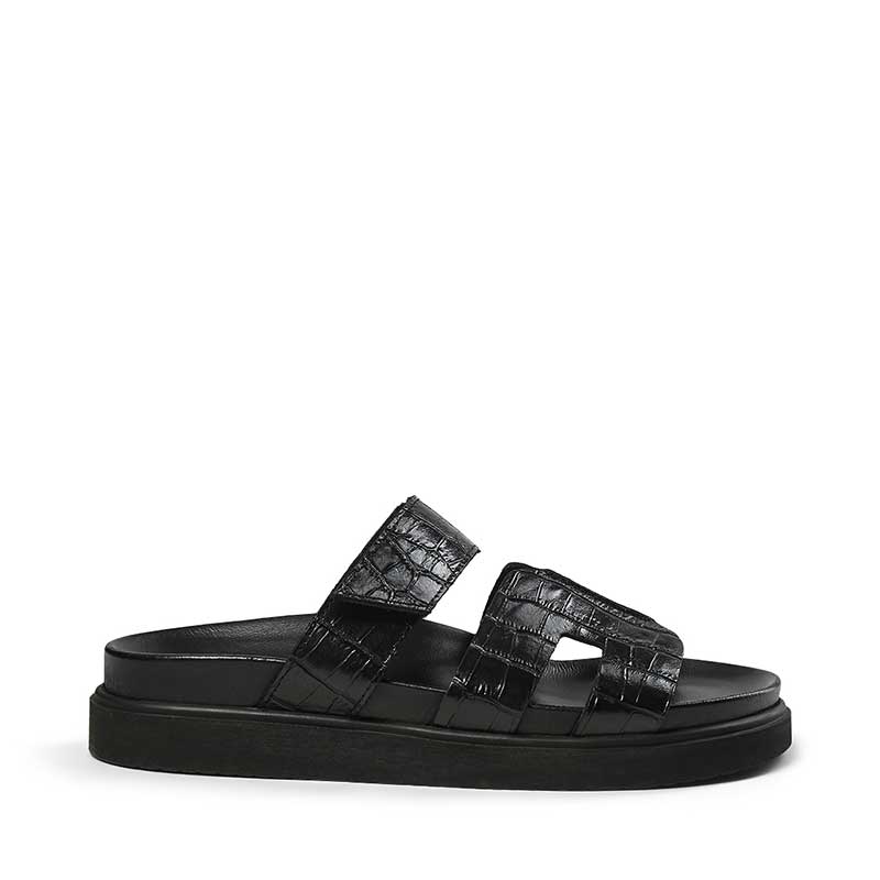 Pavement Maru Croco Sandals Black Croco