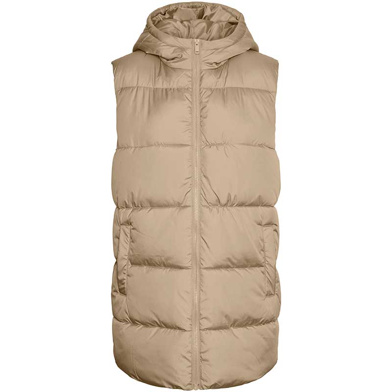 Pieces PCBee New Puffer Vest Noos Silver Mink - J BY J Fashion