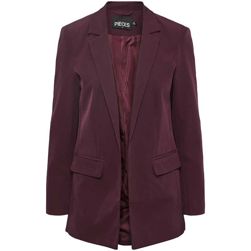 Pieces PCBozzy LS Loose Blazer Noos Grape Wine - J BY J Fashion