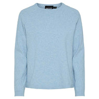 Pieces PCBree LS O-Neck Knit Noos Cashmere Blue Melange - J BY J Fashion