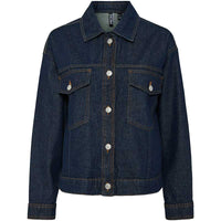 Pieces PCElma Denim Jacket Noos Dark Blue Denim - J BY J Fashion