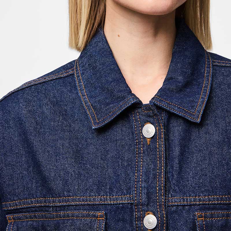 Pieces PCElma Denim Jacket Noos Dark Blue Denim - J BY J Fashion