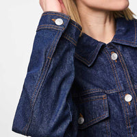 Pieces PCElma Denim Jacket Noos Dark Blue Denim - J BY J Fashion