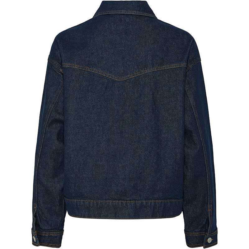 Pieces PCElma Denim Jacket Noos Dark Blue Denim - J BY J Fashion