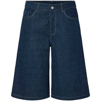 Pieces PCFabia MW Denim Jorts Dark Blue Denim - J BY J Fashion