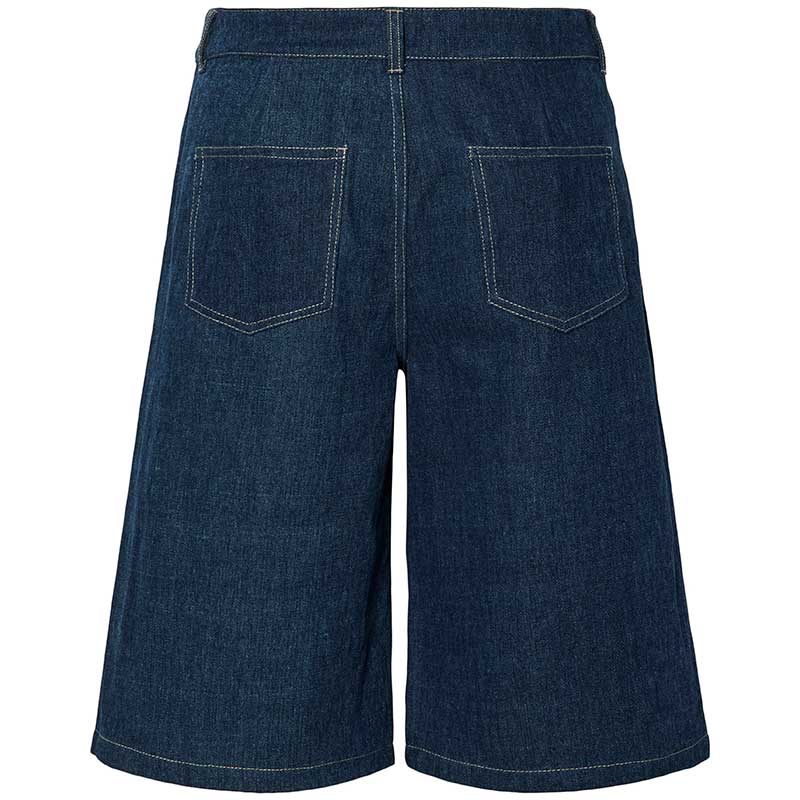 Pieces PCFabia MW Denim Jorts Dark Blue Denim - J BY J Fashion