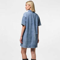 Pieces PCKenya SS A-Shape Denim Dress Noos Medium Blue