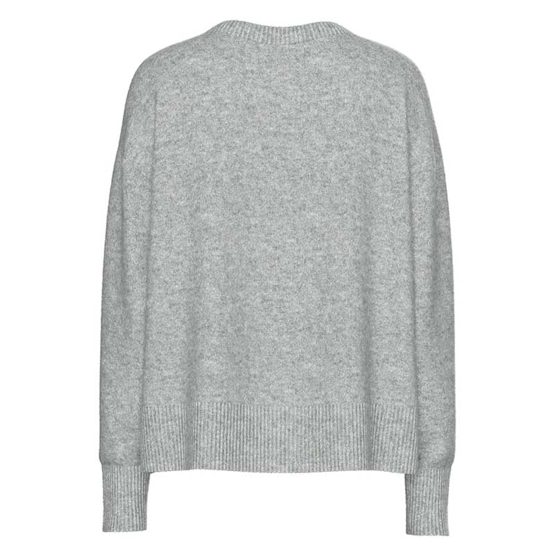 Pieces PCMalou LS O-neck Cutline Knit Noos Light Grey Melange