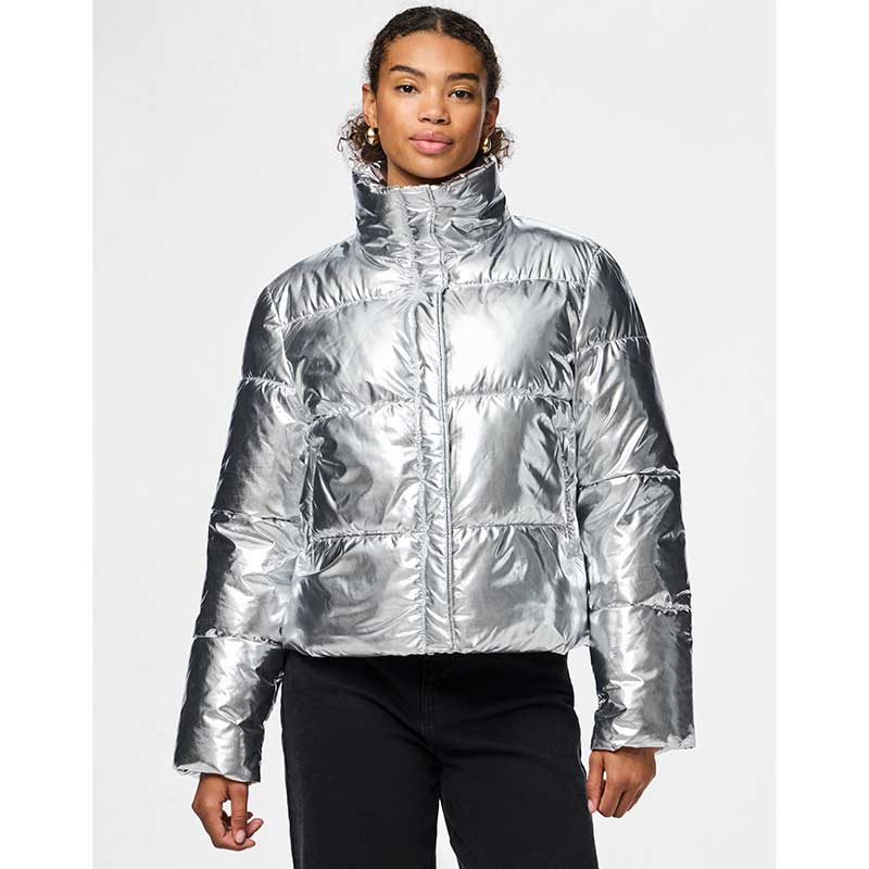 Pieces PCNamie Puffer Jacket Silver - J BY J Fashion