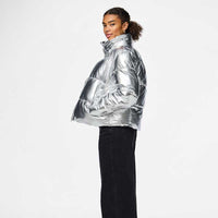 Pieces PCNamie Puffer Jacket Silver - J BY J Fashion