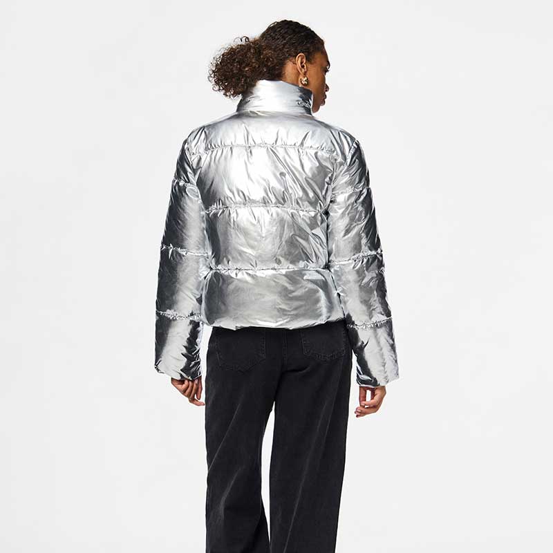 Pieces PCNamie Puffer Jacket Silver - J BY J Fashion