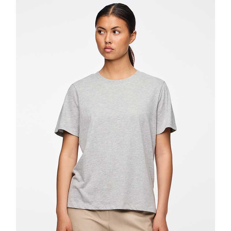 Pieces PCRia SS Solid Tee Noos Light Grey Melange - J BY J Fashion