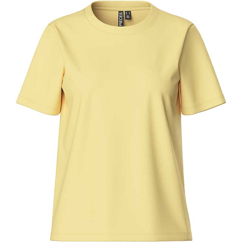 Pieces PCRia SS Solid Tee Noos Pale Banana - J BY J Fashion