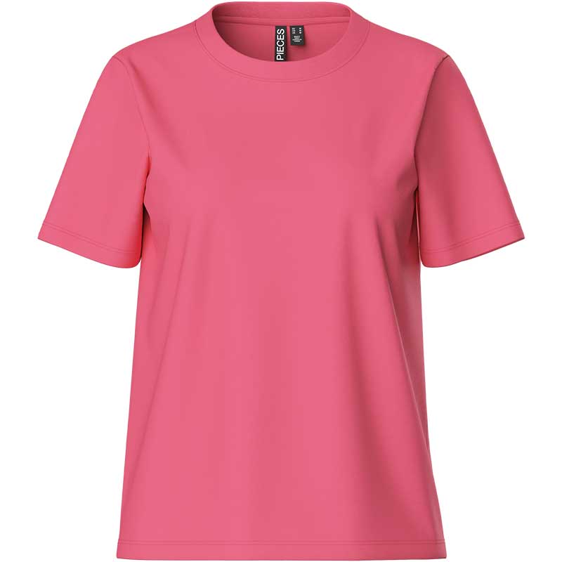 Pieces PCRia SS Solid Tee Noos Pink Lemonade - J BY J Fashion