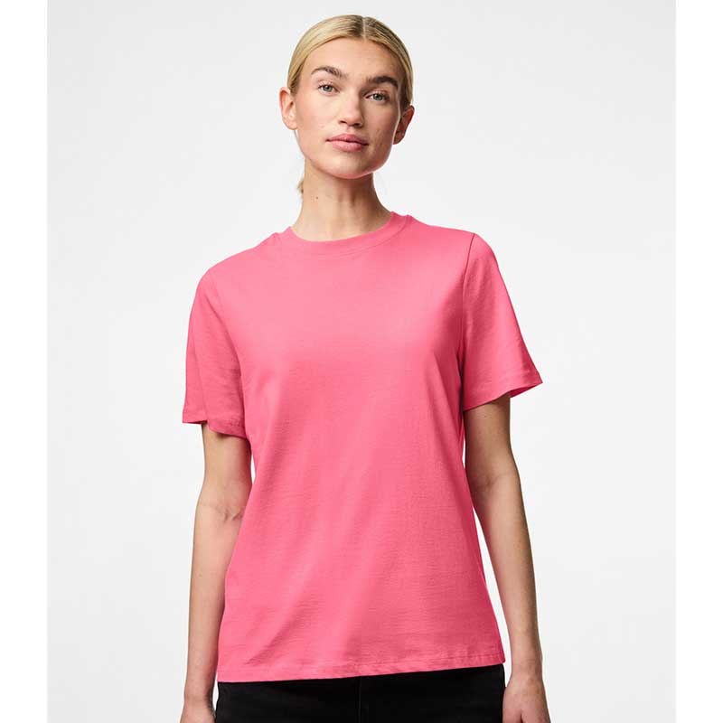 Pieces PCRia SS Solid Tee Noos Pink Lemonade - J BY J Fashion