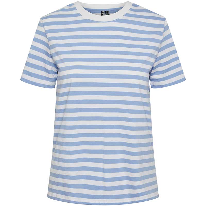 Pieces PCRia SS Tee Stripes Noos Hydrangea - J BY J Fashion