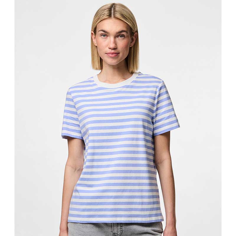 Pieces PCRia SS Tee Stripes Noos Hydrangea - J BY J Fashion