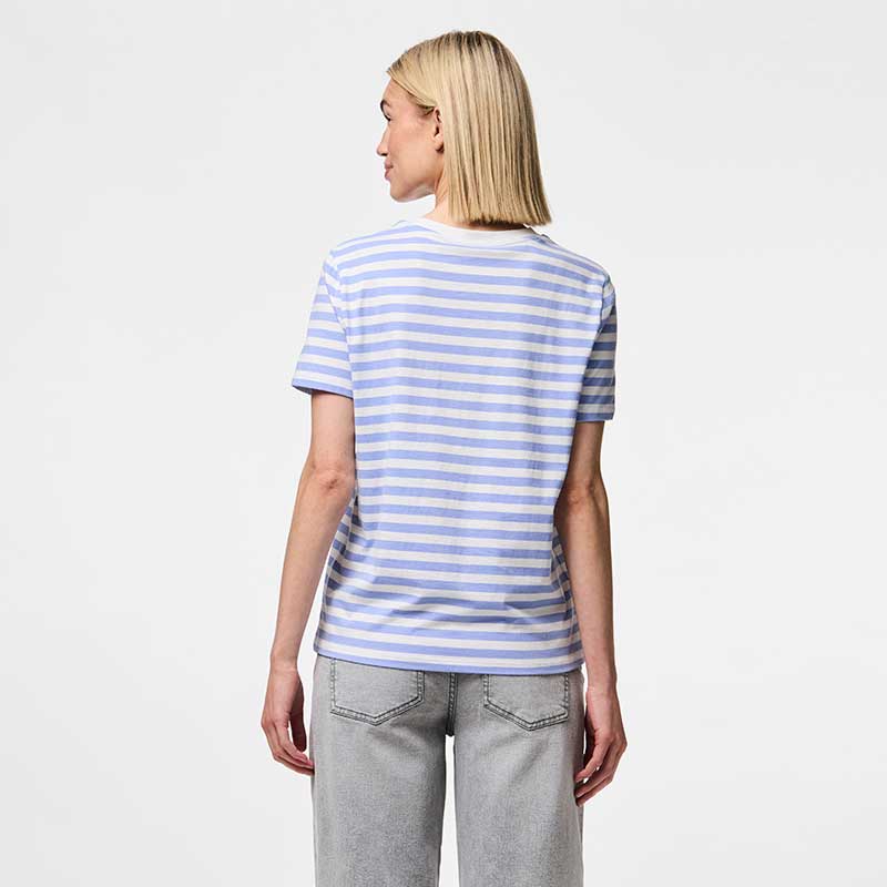 Pieces PCRia SS Tee Stripes Noos Hydrangea - J BY J Fashion