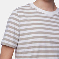 Pieces PCRia SS Tee Stripes Noos Silver Mink - J BY J Fashion