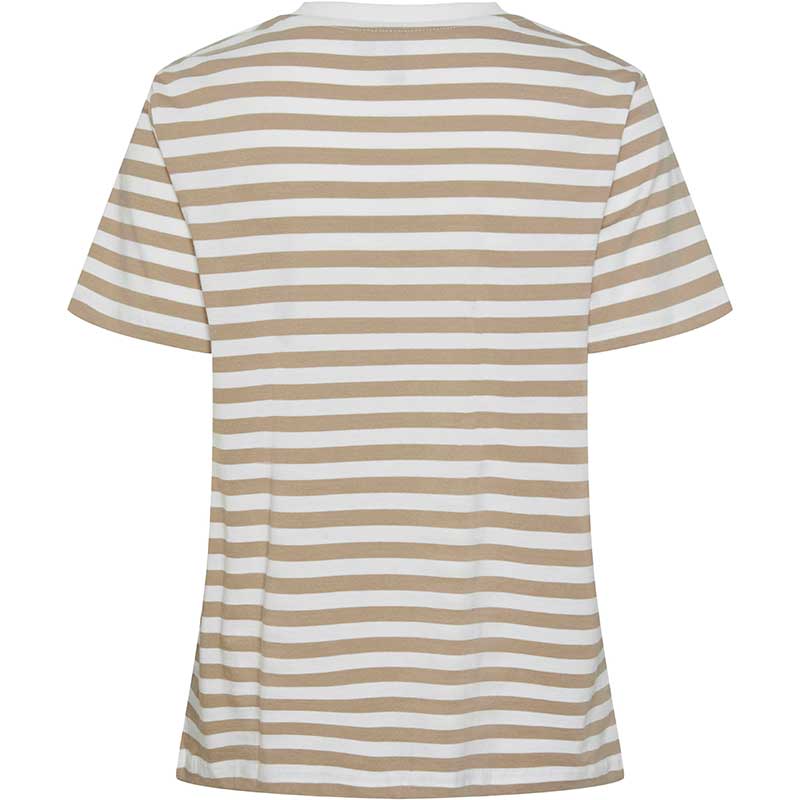 Pieces PCRia SS Tee Stripes Noos Silver Mink - J BY J Fashion