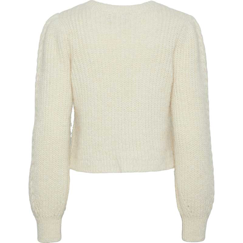 Pieces PCRow LS O-Neck Bow Knit Birch - J BY J Fashion