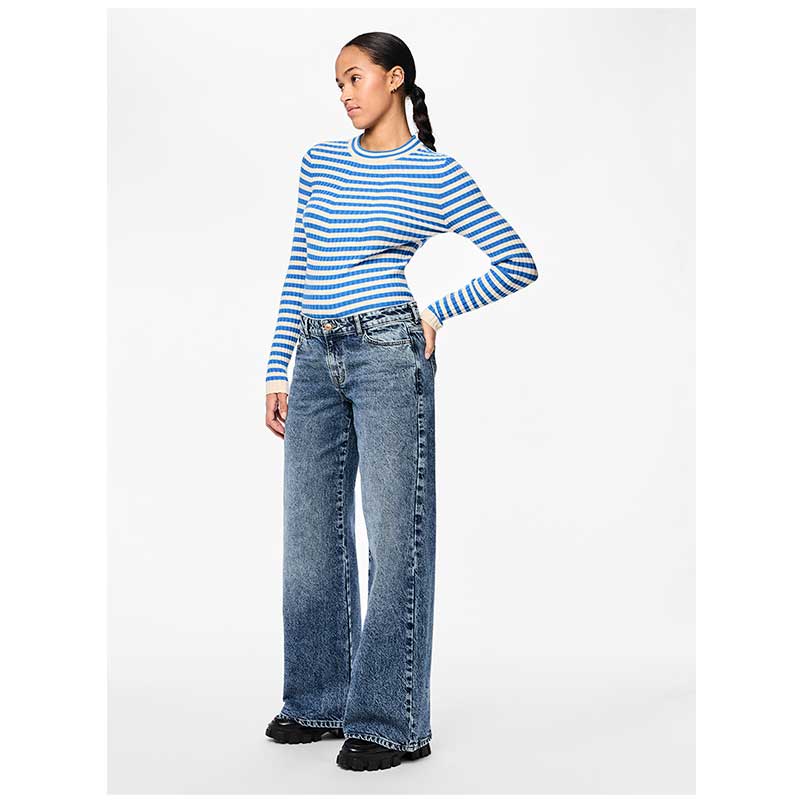 Pieces PCSelma LW Wide Jeans Noos Medium Blue Denim